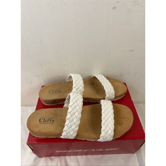 Cliff 2 strap‎ braided shoe white comfortable size 9.5-10 - Picture 2 of 6
